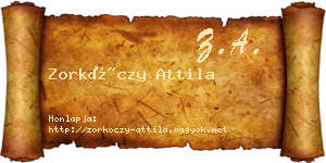 Zorkóczy Attila névjegykártya